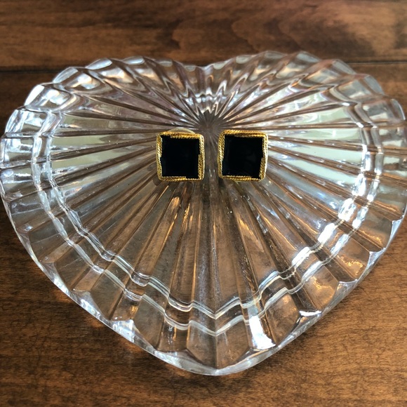 Jewelry - BLACK + GOLD SQUARE STUDS